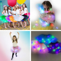 Tutu sukne s viacfarebnými LED svetlami
