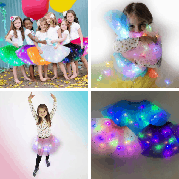 Tutu sukne s viacfarebnými LED svetlami