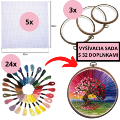 Vyšívacia sada s 32 doplnkami