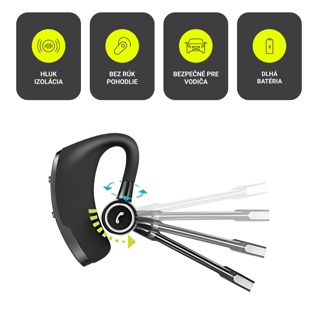 BLUTOXY® NÁHLAVNÁ SÚPRAVA BLUETOOTH PRE HANDS-FREE TELEFONOVANIE – Obrázok 4