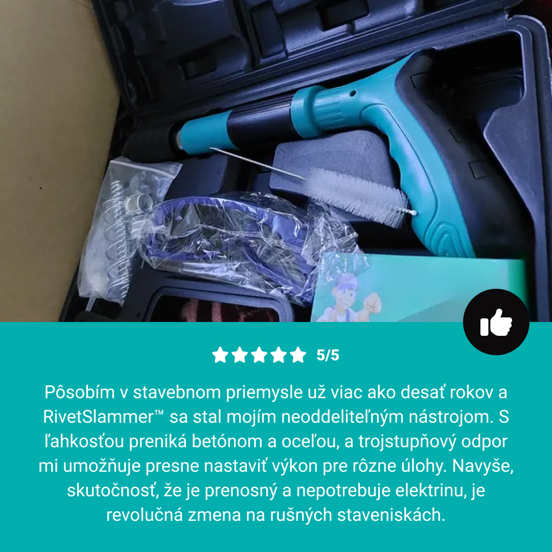 RHINOFIX Rivetslammer PRO – pružinový zatĺkací nástroj na betón a oceľ + ZADARMO box a 50 klincov – Obrázok 5