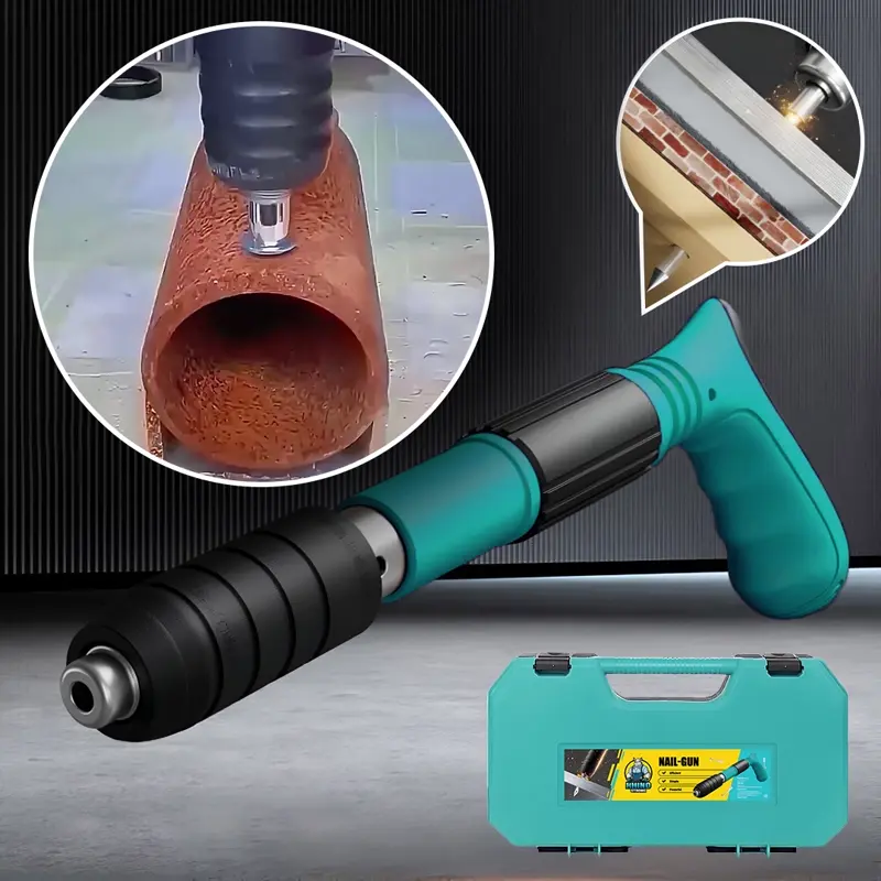 RHINOFIX Rivetslammer PRO – pružinový zatĺkací nástroj na betón a oceľ + ZADARMO box a 50 klincov