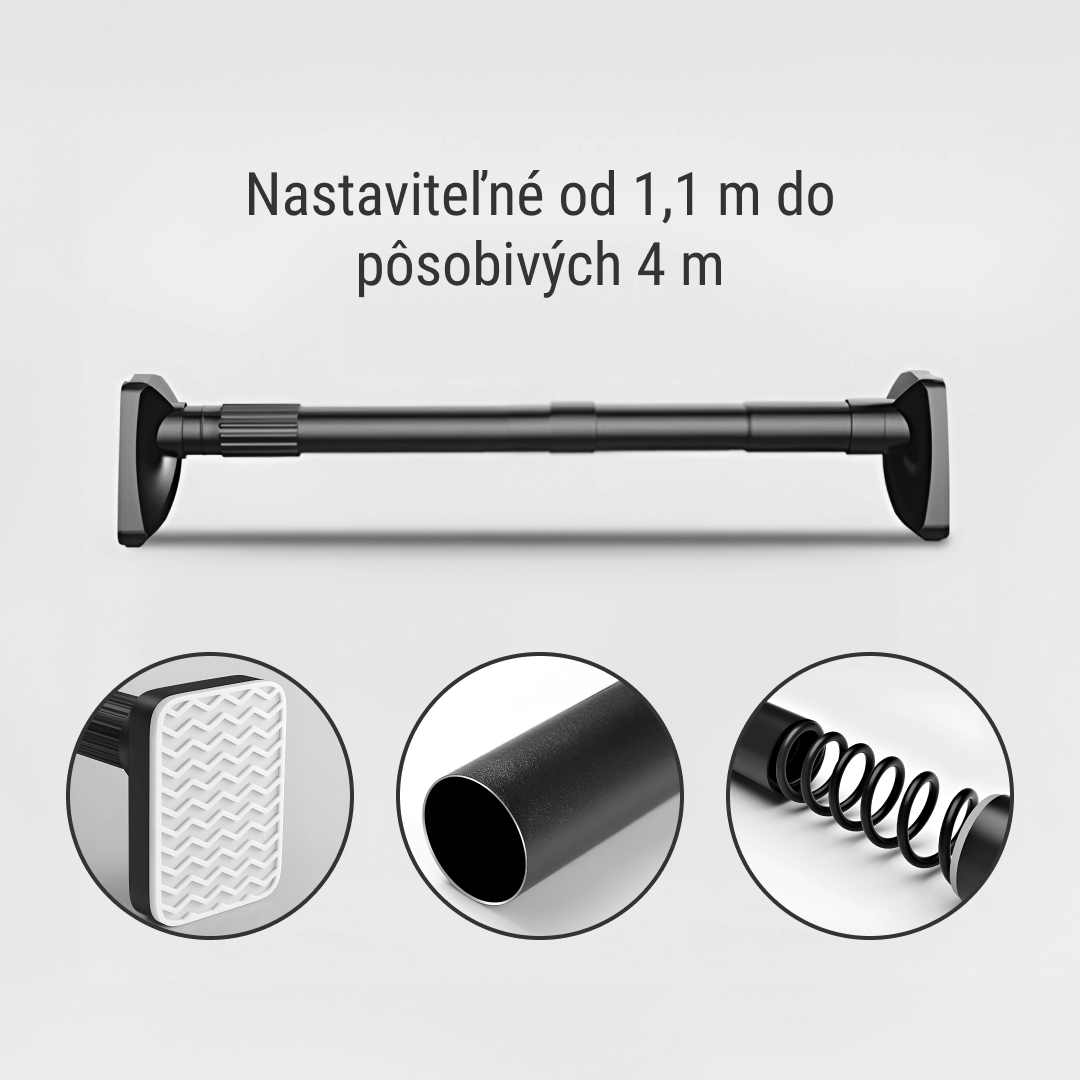 POWERPOLE – univerzálna rozperná tyč bez vŕtania na zavesenie a skladovanie (110–400 cm) – Obrázok 2