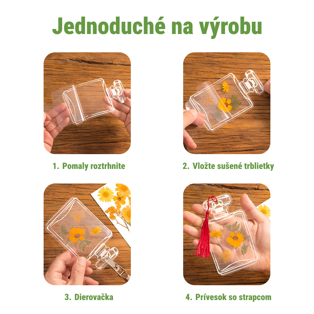 FLOWERMARKS™ TRANSPARENTNÉ ZÁLOŽKY NA SUŠENÉ KVETY – 40ks+40ks ZADARMO 1+1 GRÁTIS! – Obrázok 3
