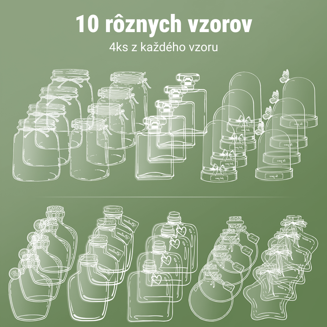 FLOWERMARKS™ TRANSPARENTNÉ ZÁLOŽKY NA SUŠENÉ KVETY – 40ks+40ks ZADARMO 1+1 GRÁTIS! – Obrázok 4