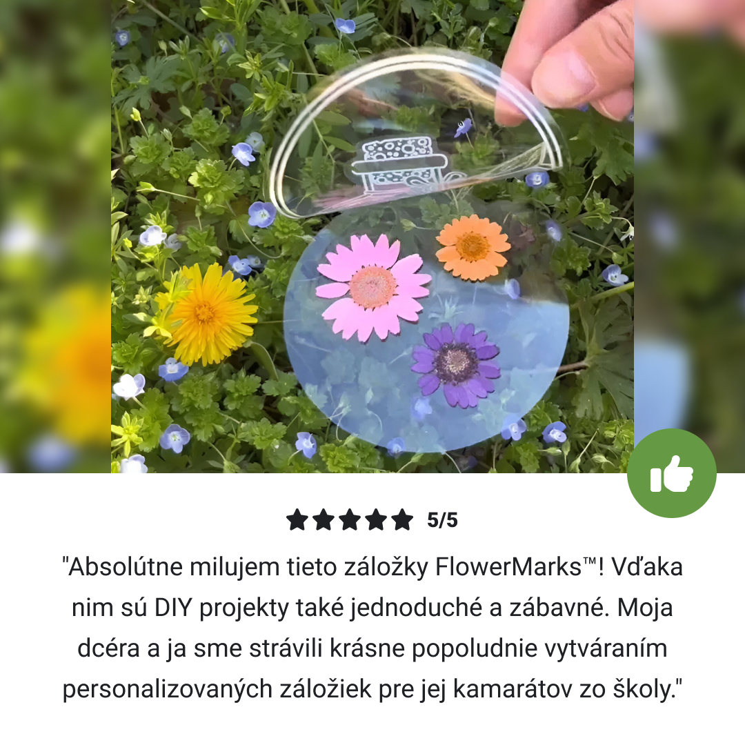 FLOWERMARKS™ TRANSPARENTNÉ ZÁLOŽKY NA SUŠENÉ KVETY – 40ks+40ks ZADARMO 1+1 GRÁTIS! – Obrázok 6
