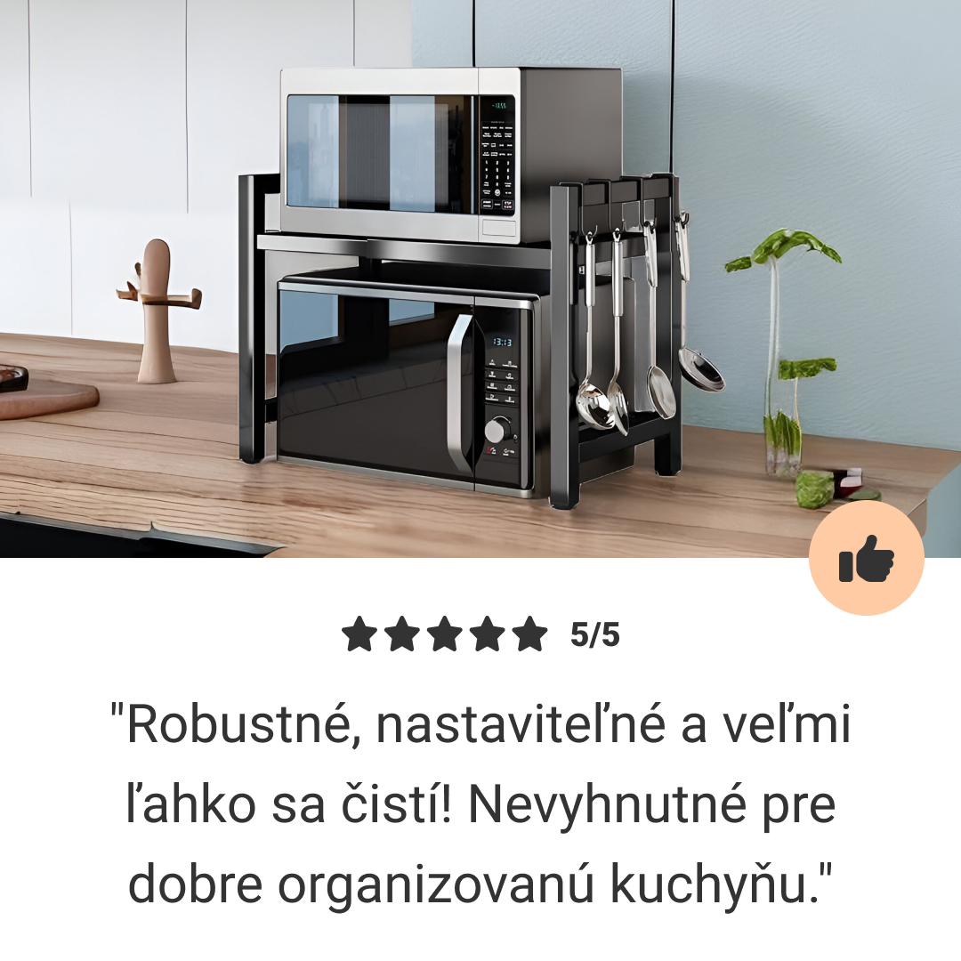 MicroRack – Nastaviteľná kuchynská polica šetriaca priestor pre mikrovlnky a ďalšie spotrebiče – Obrázok 8
