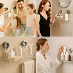 Alternative view of LotionRack™ je polička do kúpeľne, ktorú možno pripevniť bez vŕtania