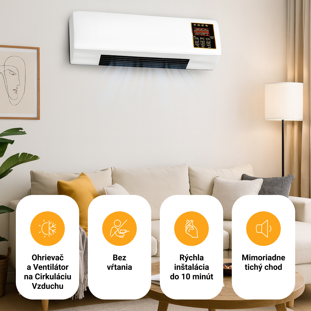 Enchantia – Ventilátor s Funkciou Kúrenia a Vetrania, Montáž Bez Náradia – Obrázok 5