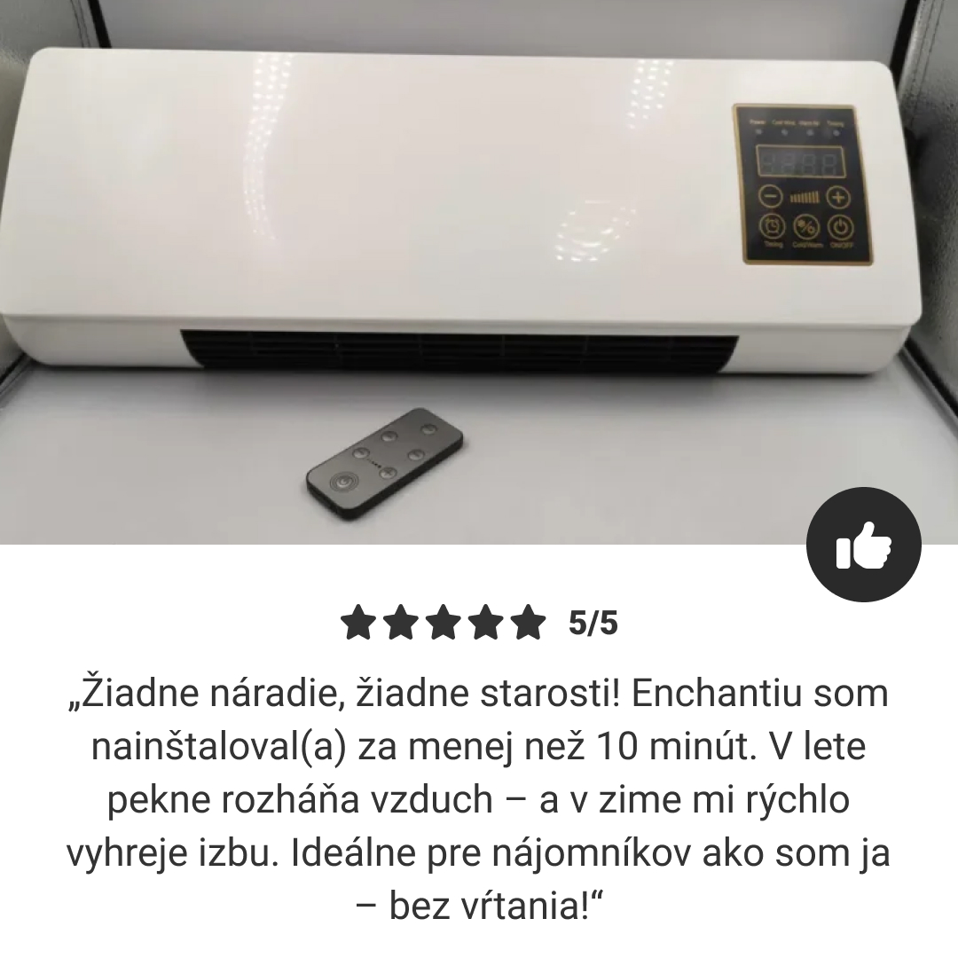 Enchantia – Ventilátor s Funkciou Kúrenia a Vetrania, Montáž Bez Náradia – Obrázok 7