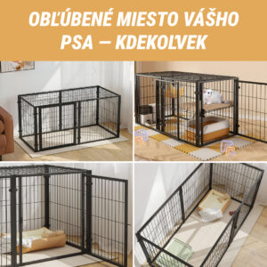 Alternative view of Pawz™ - Skladací multifunkčný ohrádka pre psov s dverami a odnímateľnou strechou