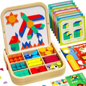 MosaicBox™ - Drevený Magnetický Tangram Set – 288 Kusov